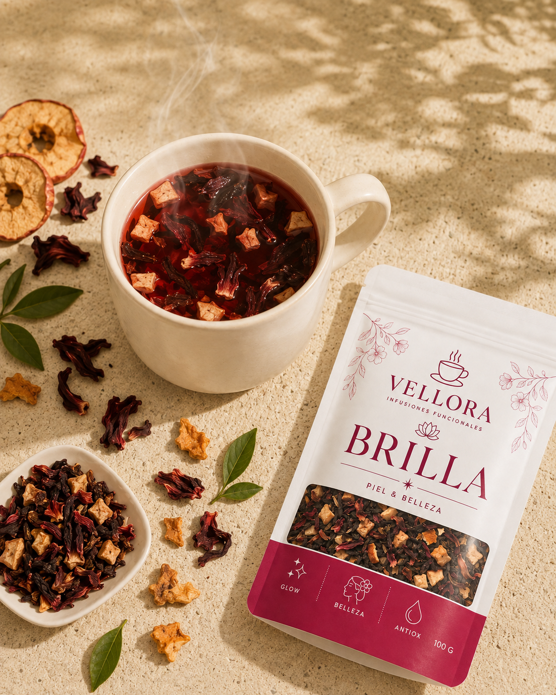 Taza de Brilla junto a la bolsa del blend