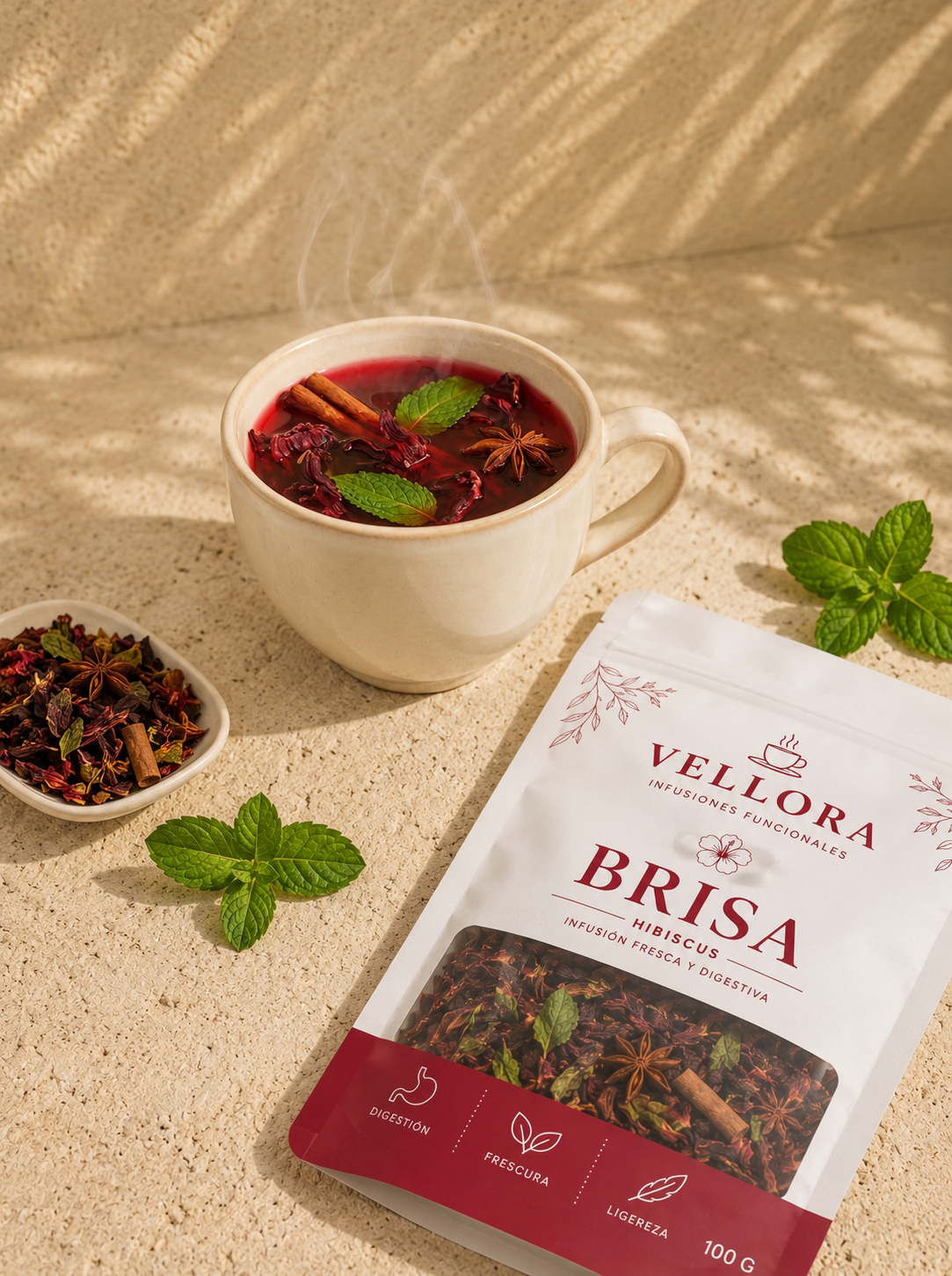 Infusión Brisa servida en taza
